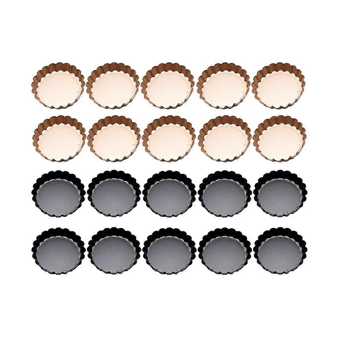 20pcs mini torta panelas com molde inferior removível 4 polegadas redondas antiaderentes tortas adequadas para bolo