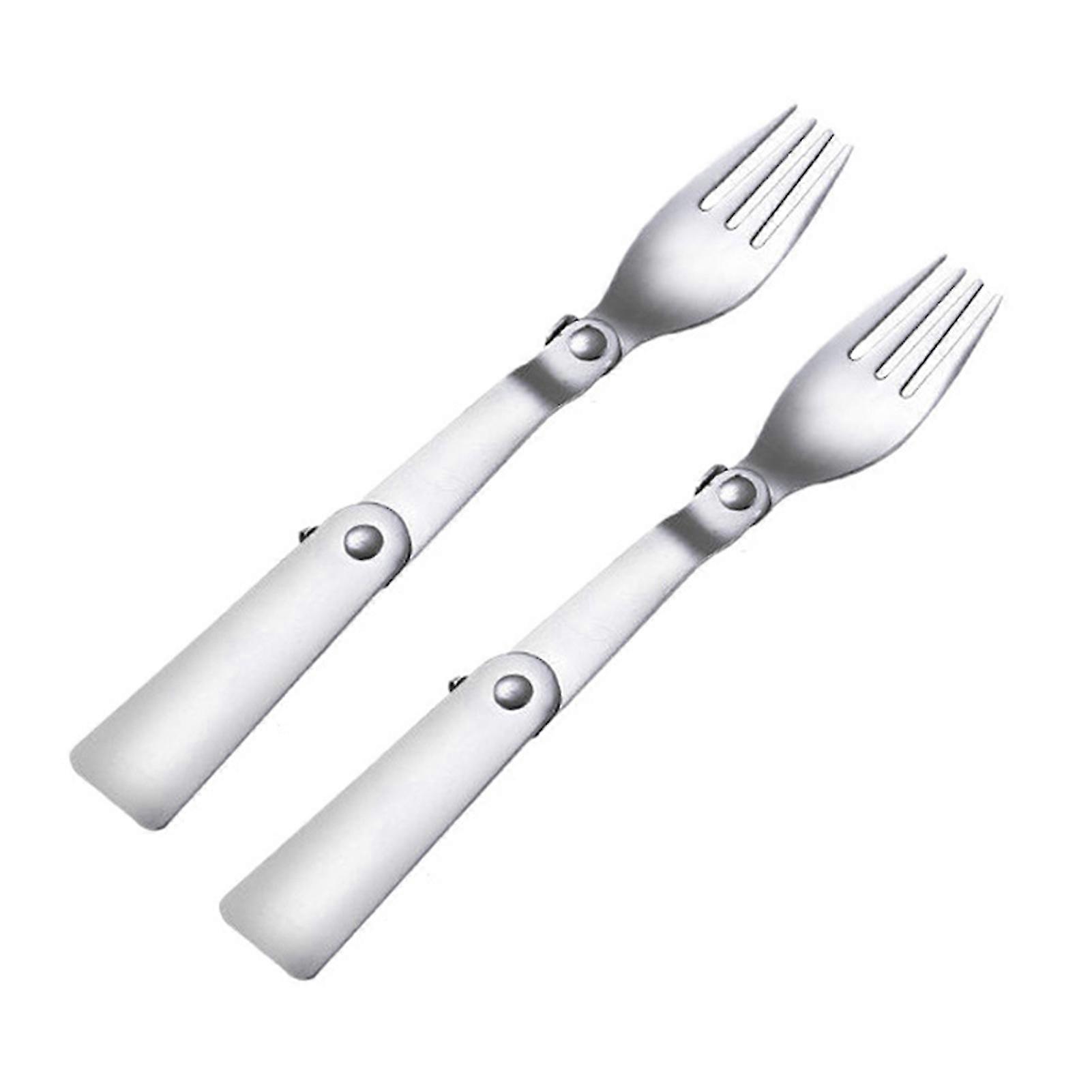 Portable Folding Fork Multipurpose Stainless Steel Tableware Practical Kitchen