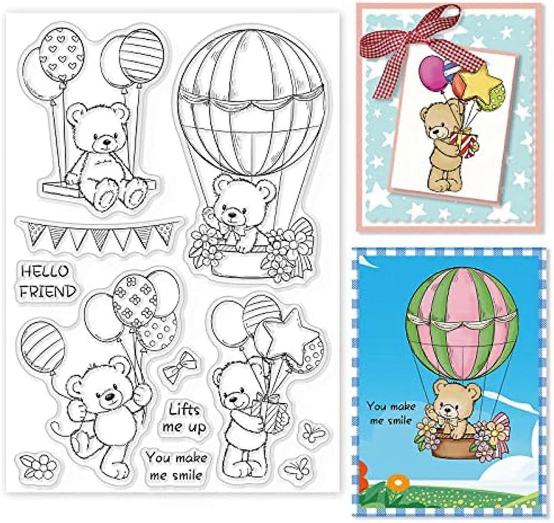 Bear Clear Stamps Sentiment Words Rubber Stamps Rubber Stamps Silicone Transparent Seal Stamps for Card Making Scrapbooking