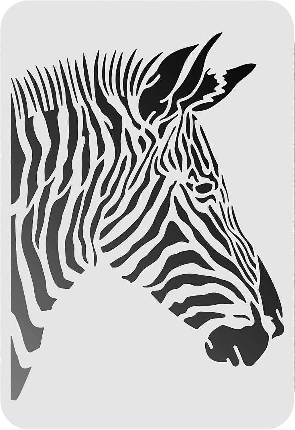 Zebra Drawing Painting Stencils Templates 11.6x8.3inch Zebra Pattern Plastic Stencils Decoration Rectangle Reusable Stencils for Painting on Wood Floo
