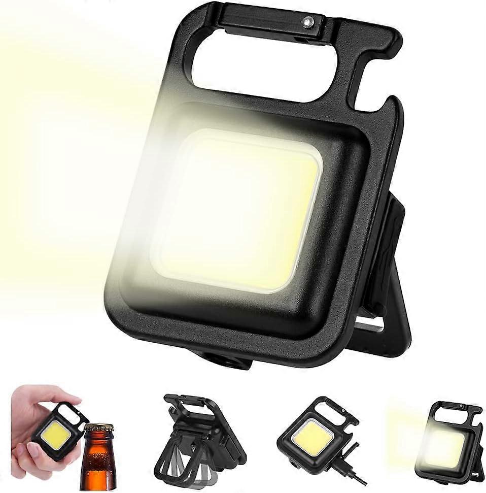COB Rechargeable Work Light, 500 Lumen Mini Portable Camping Light, Keychain Flashlight Waterproof Flashlights