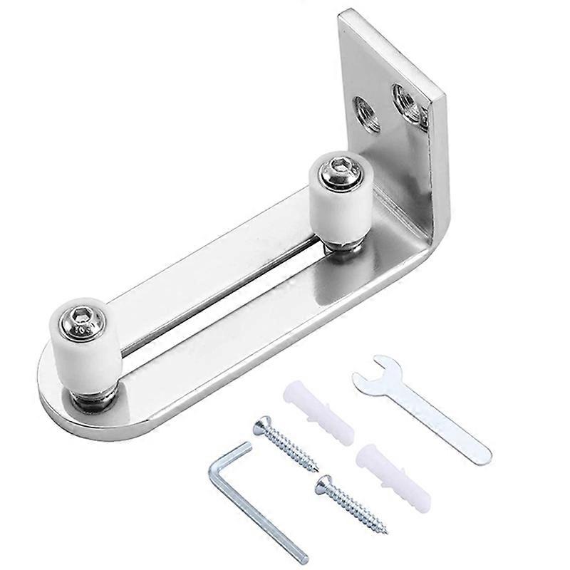 Modern Chrome Sliding Barn Door Floor Guide Adjustable Stay Roller Wall Mount System for All Size D