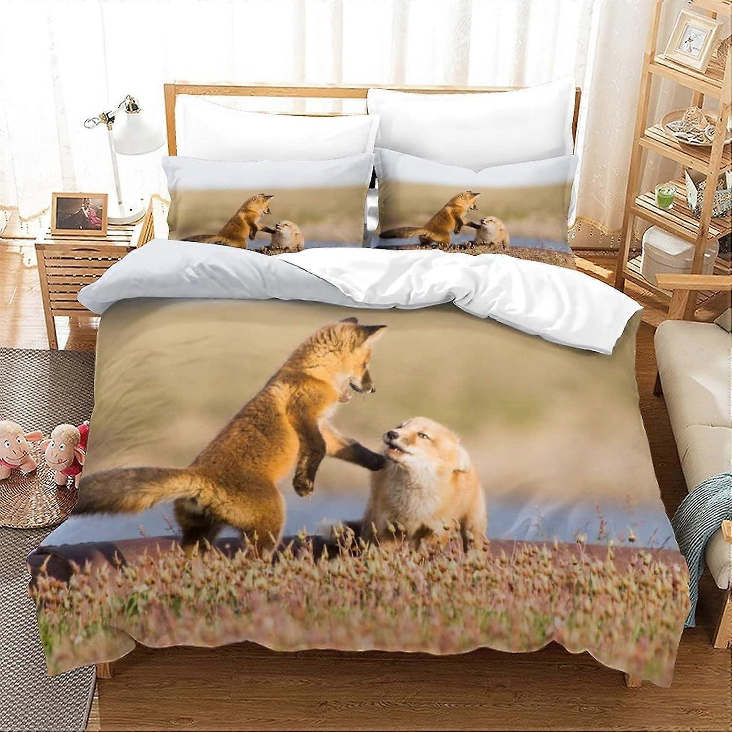 Art Fox Wende-Bettbezug-Set, weiche Mikrofaser, Reißverschluss für Kinder, Jugendliche und Erwachsene