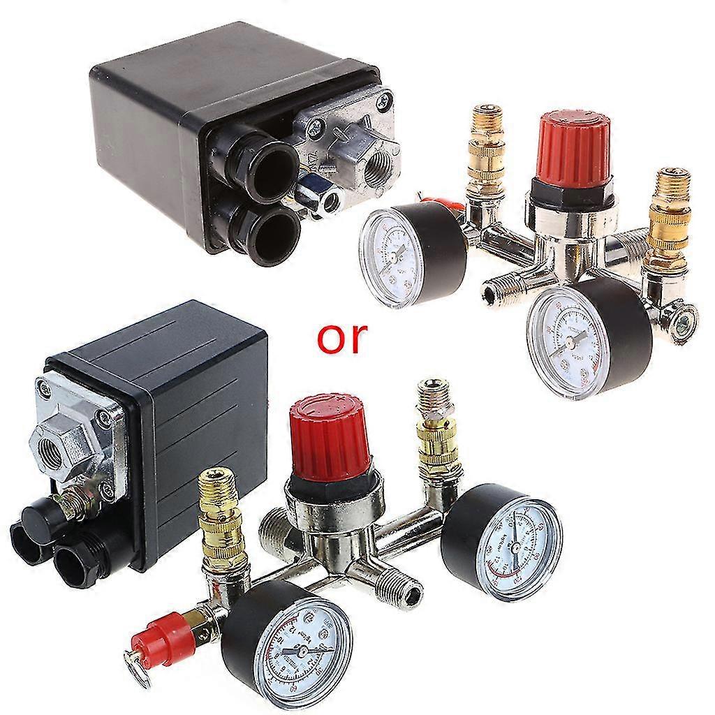 Regulator Heavy Duty Air Compressor Pump Pressure Control Switch + Valve Gauge