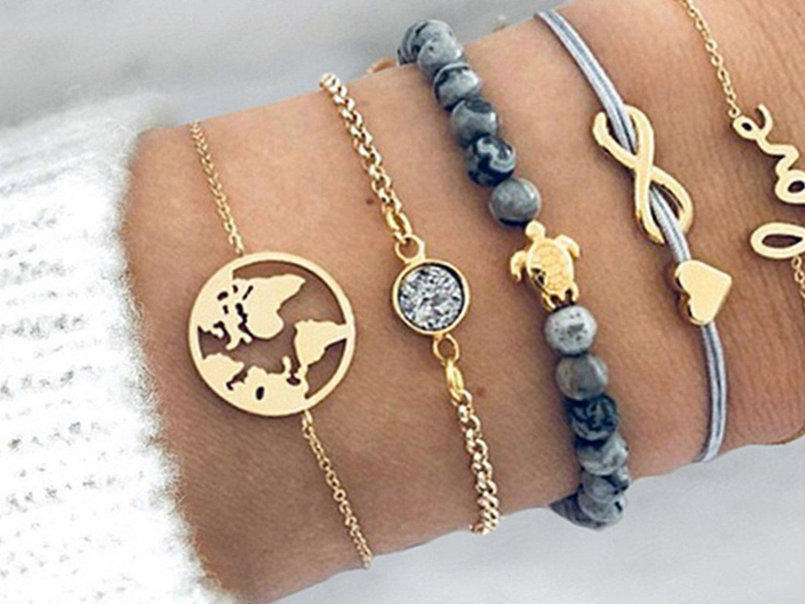 5 Pieces Charm Bracelet Set