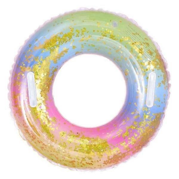 Swimming Ring, Transparent Floating Ring, Rainbow Sequin Swimming Ring Inflatabl