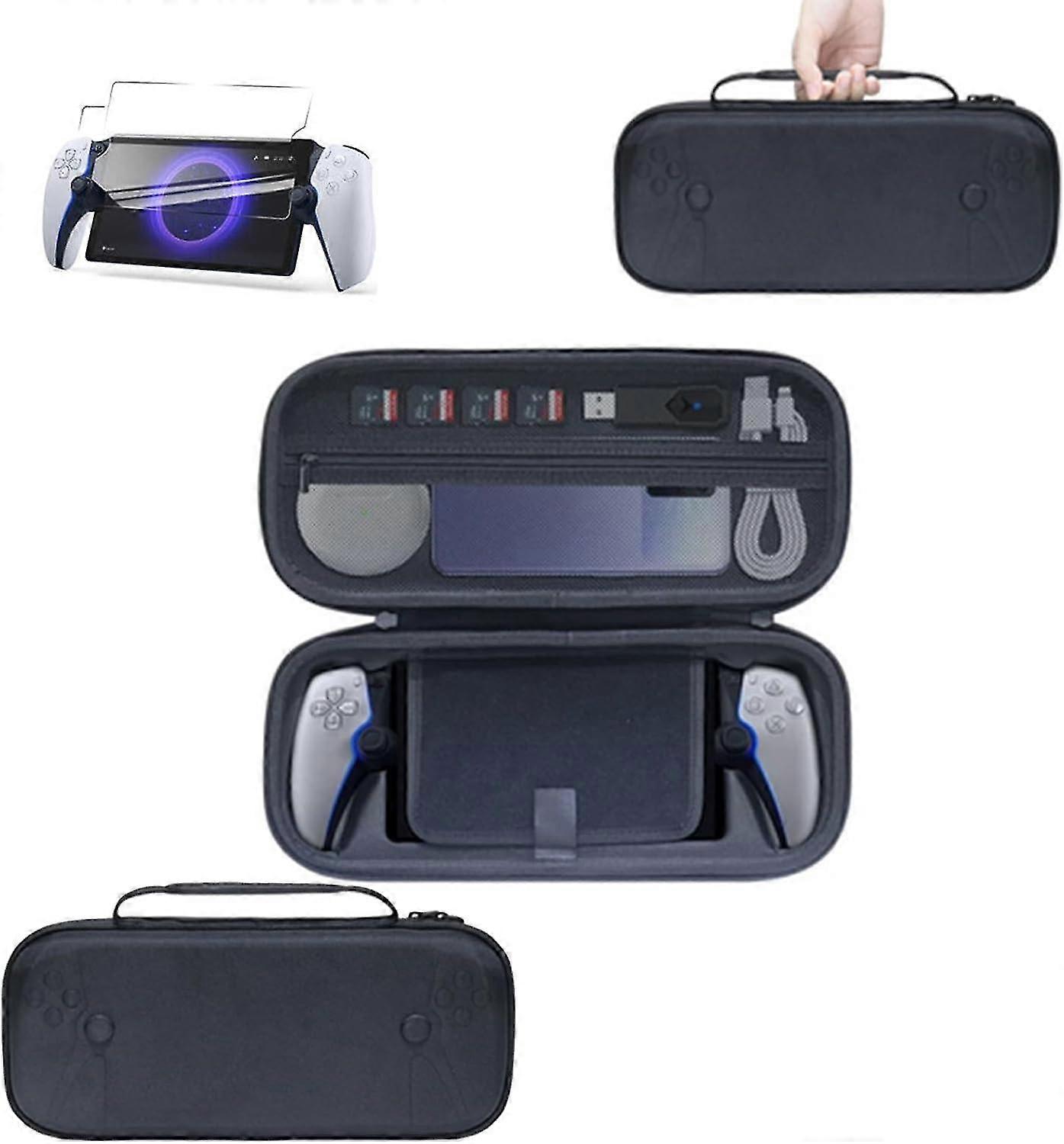 For Ps Portal Carrying Case, Compatible Portal Eva Travel Carrying Case And Screen Protector 9h Hd Tempered Glass