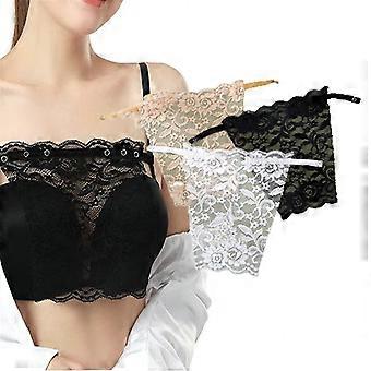 Lace Privacy Invisible Bra Cleavage Cover Up for Low Neckline Lace Camisole,Clip-on Mock Camisole Bra for Women