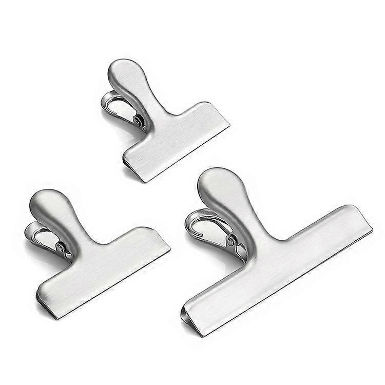 3 pcs stainless steel sealing clips, multi-function folders, food preservation clips,2024 Ping