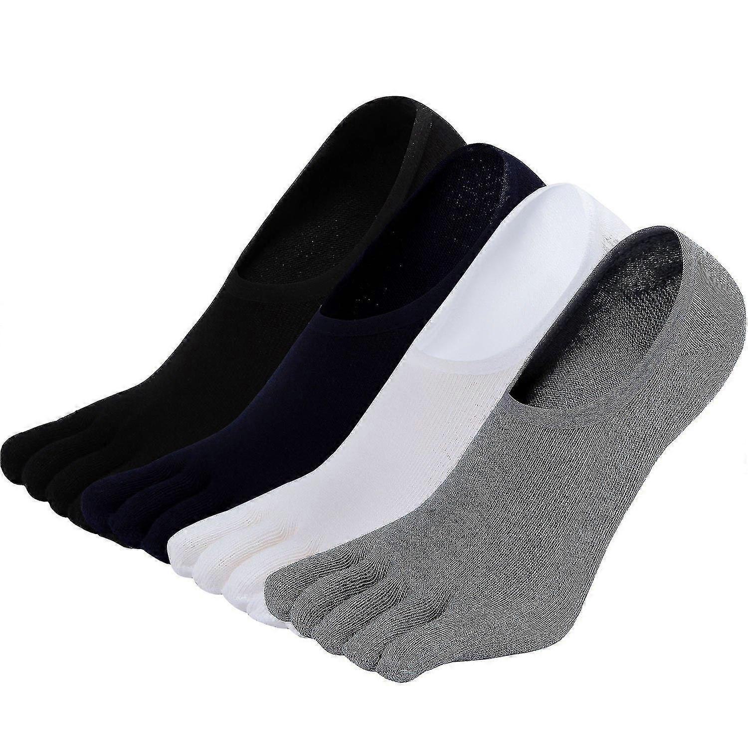 Chaussettes en coton pour hommes No Show Running Five Finger Crew Toe Socks