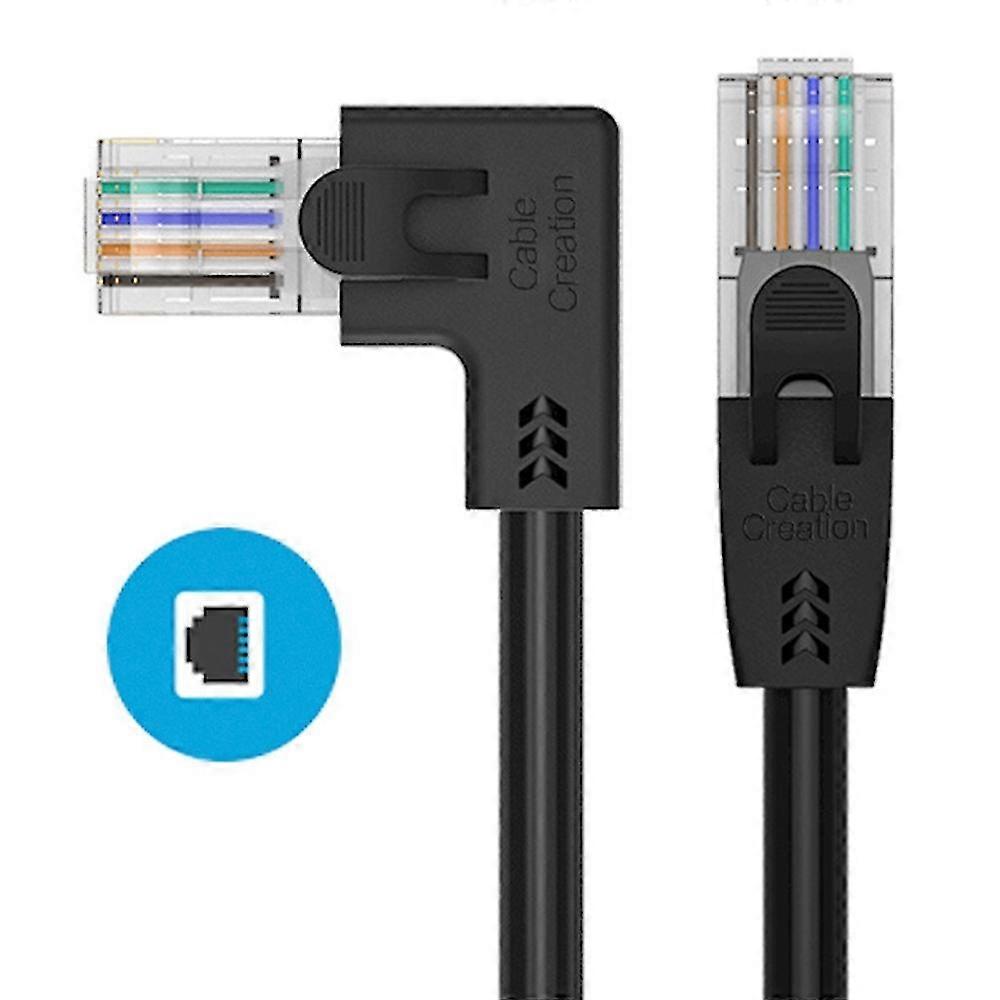 1m Elbow Network Wire,Cat6 Ethernet Cable Gigabit LAN Cable 10Gbps RJ45 Connector Internet Patch Cor