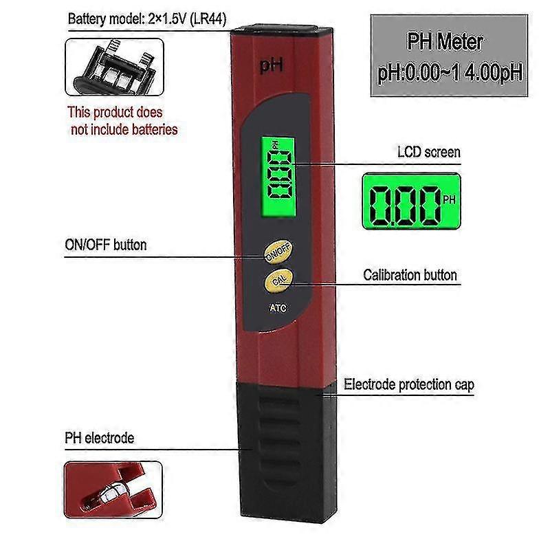 2-in-1 Electronic Ph Meter & Tds Meter Water Quality Tester Tds Ph Ec Temperature, Digital Tester With Lcd Display Test For Swimming Pool, Aquarium