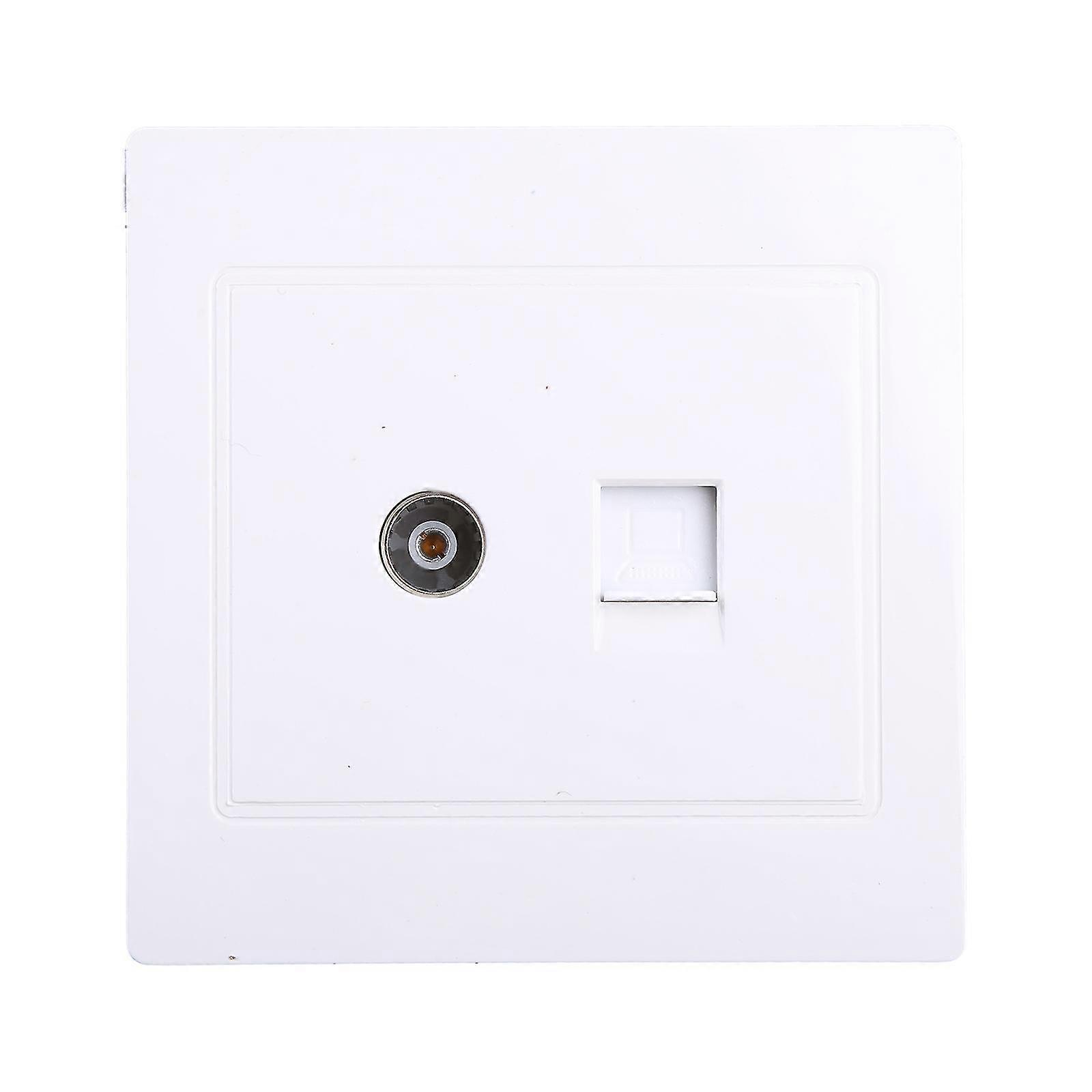Rj45 Network Adapter+tv Antenna Coaxial Wall Mount Output Faceplate Panel Socket