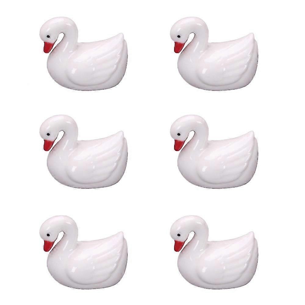 6-piece White Swan Boxed Set Ceramic Chopsticks Knife Rest Spoon Fork Knife Rest