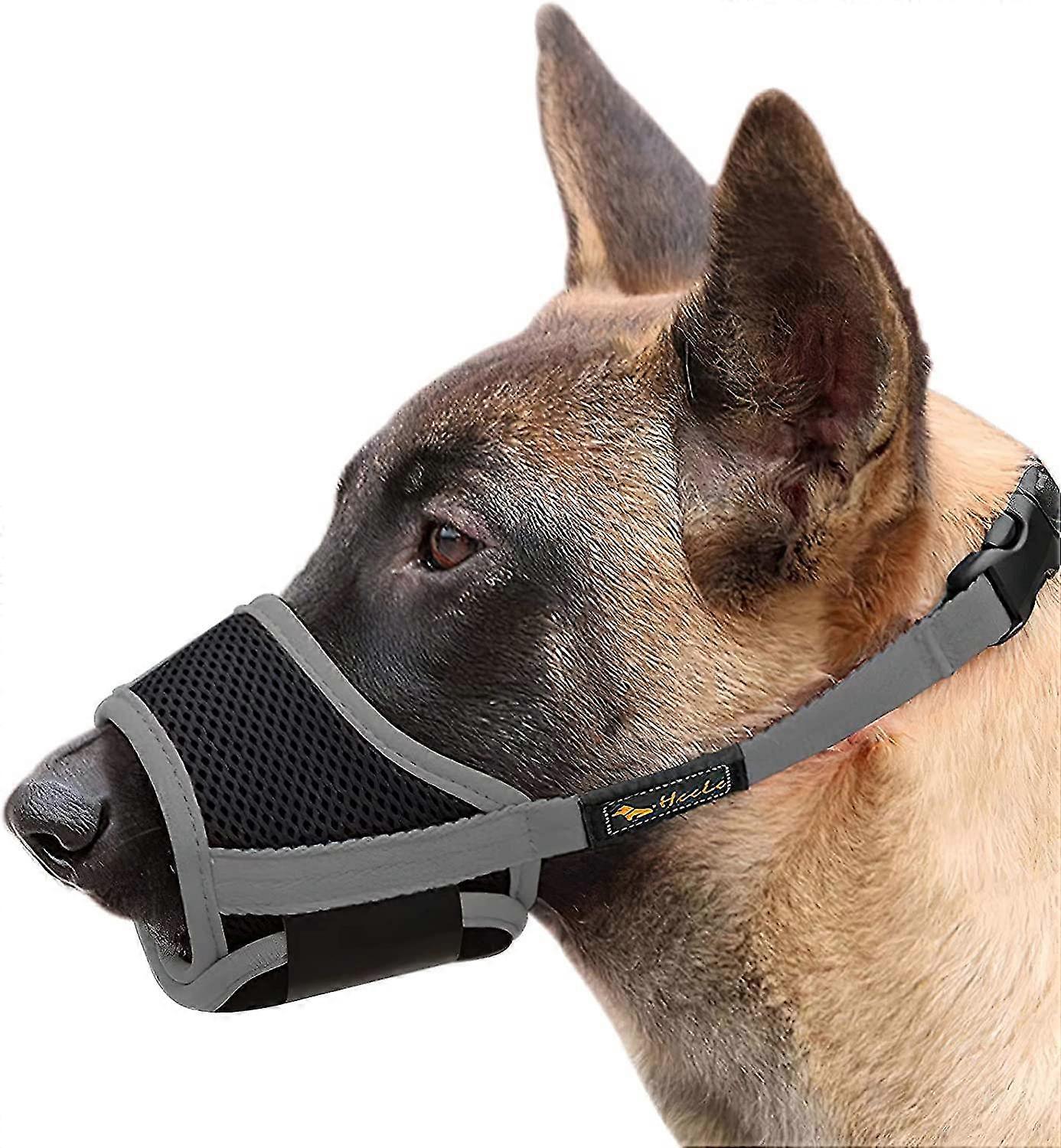 Heele Dog Muzzle Soft Adjustable Muzzle For Dogs Nylon, Anti Bark Anti-bite Muzzle, Medium And Small Dogs Muzzle, S, Black