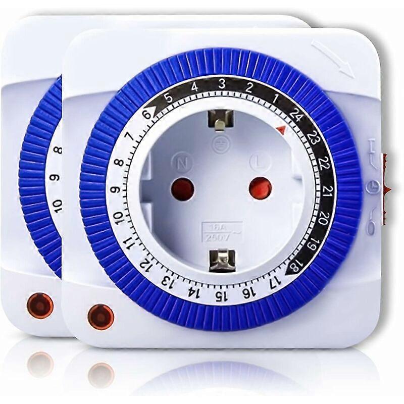 2pcs Mechanical Timer Socket, Intelligent Timer, High Temperature Resistant Flame Retardant Material, Suitable for Mobile Phone Charging, Electric Veh