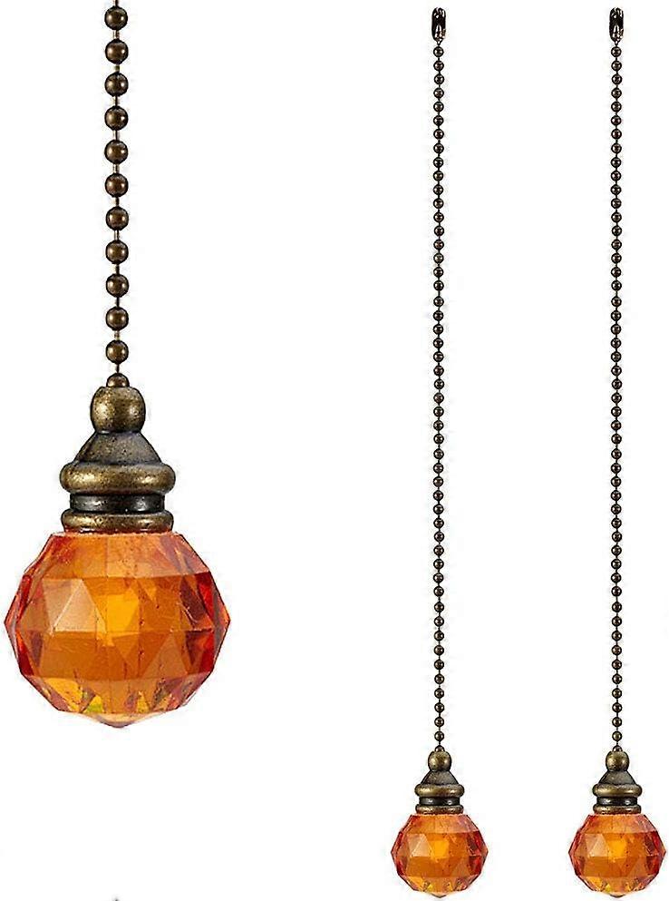 10 Pack Orange Ball Fan Pull Chains - Chain Length: 10" - Pendant Diameter: 1.1" - Height: 1.65"