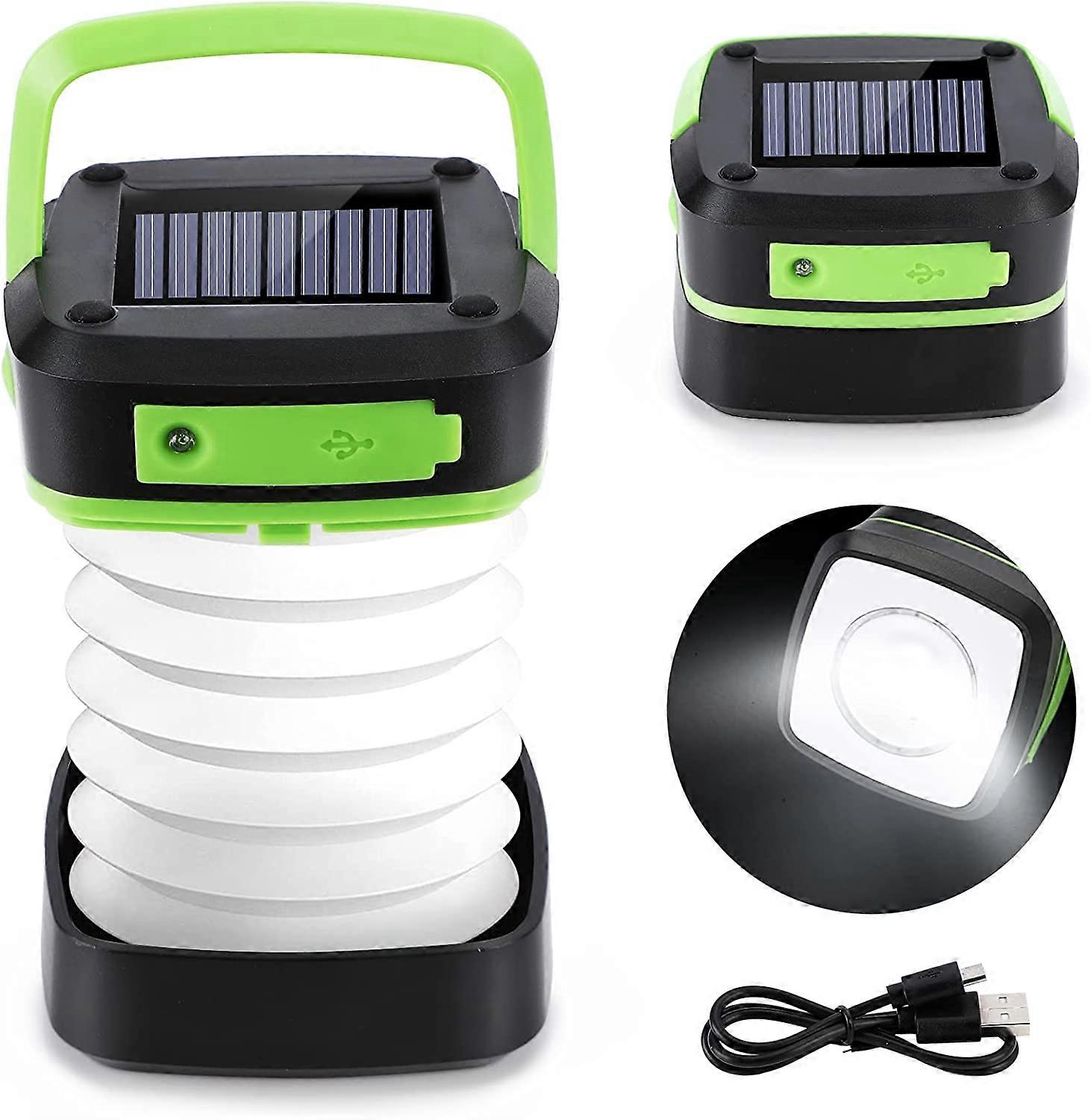 LED Camping Lantern,Solar Powered,USBRechargeable,3Mode withPower Bank