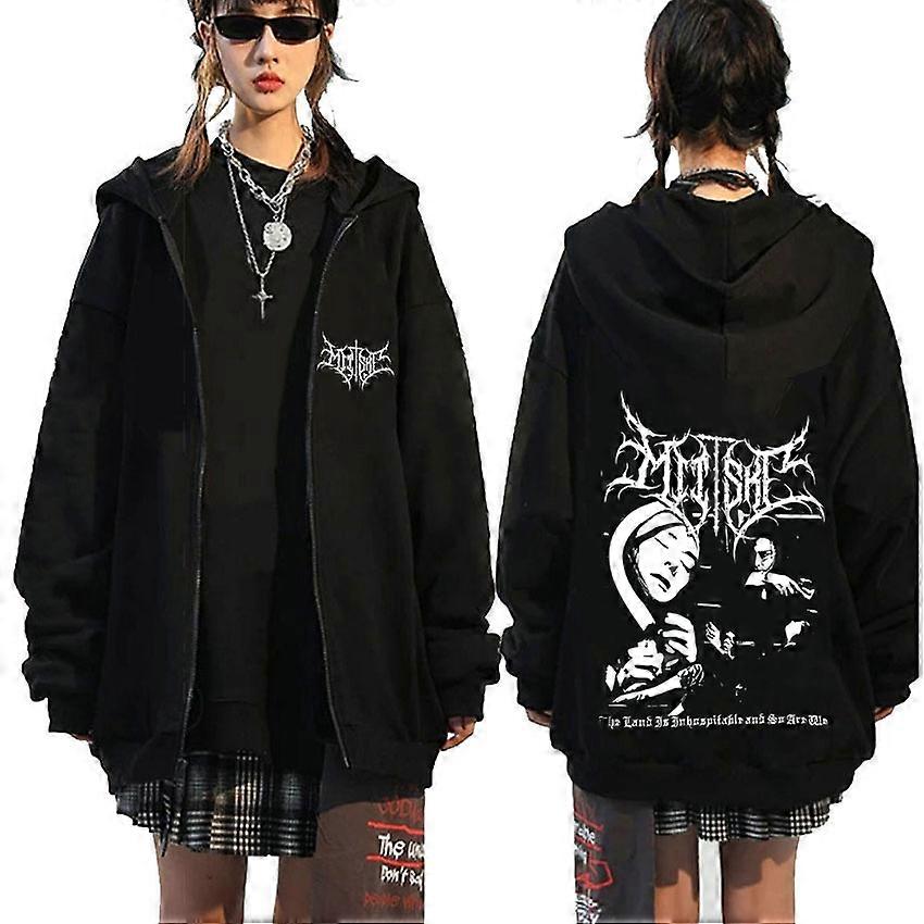 Moletom com Capuz com Zíper Gráfico Singer Mitski A Terra É Inóspita e Nós Também Somos Moletons Homens Mulheres Casuais Soltos Oversize Jaqueta com Zíper