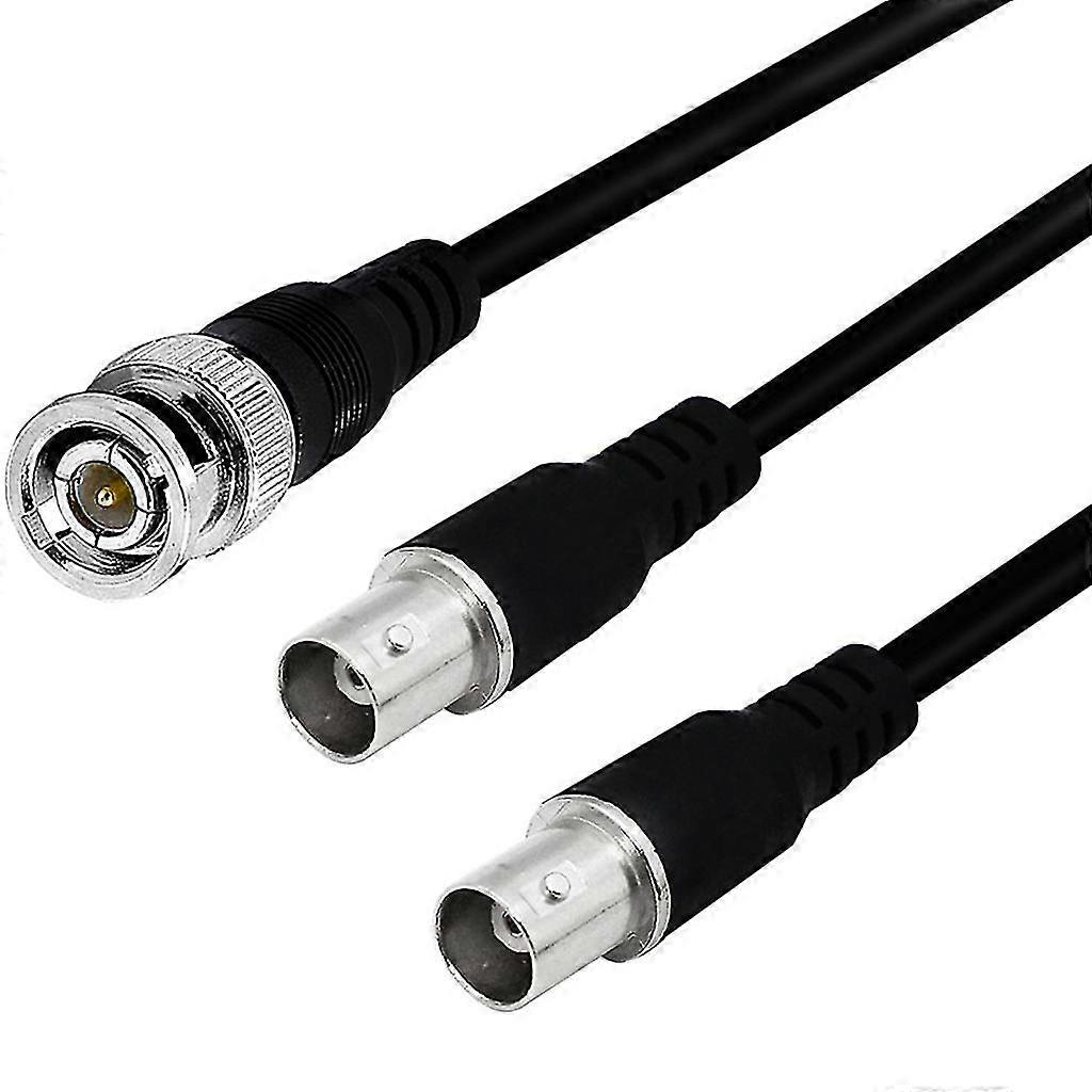 Bnc 1 To 2 Connector Cord Splitter Wire - 50cm/1.6ft 1 In 2 Out Coaxial Line
