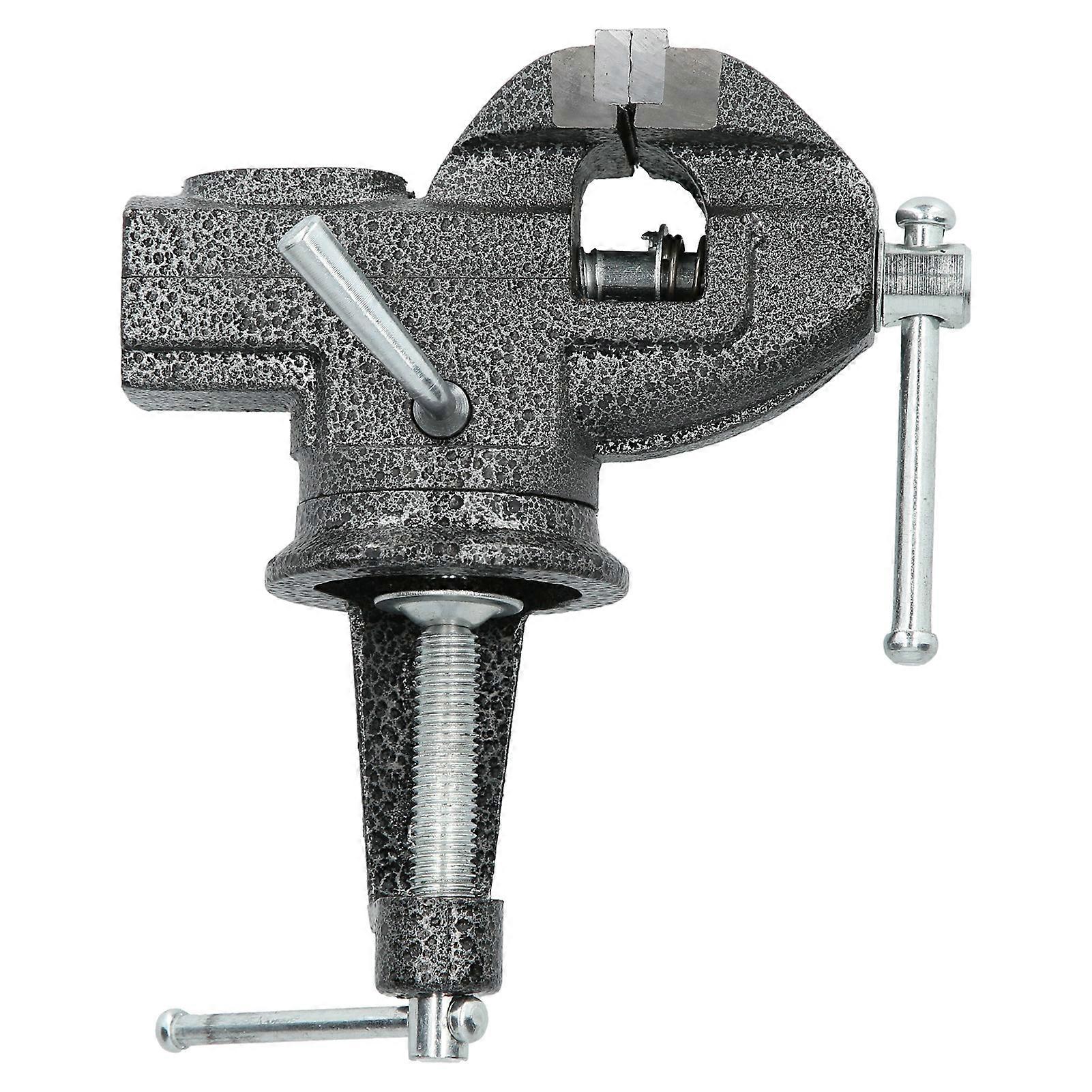 Small Table Vise Bench Clamp 360 Degree Rotating Vice with Anvil Cast Iron Hobby Tool