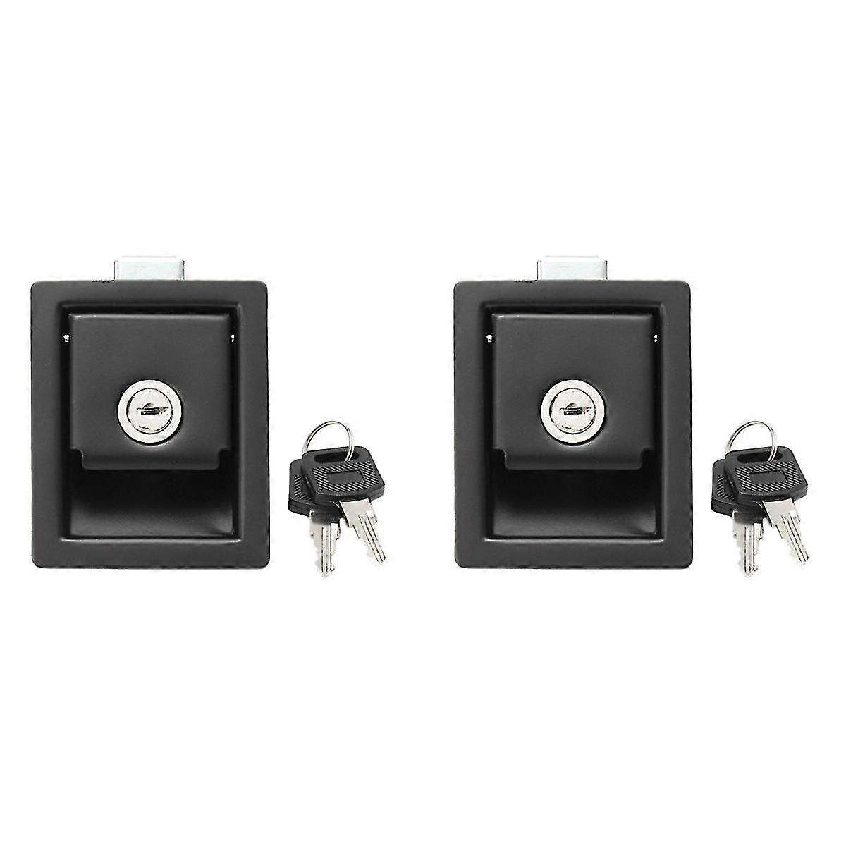 2pcs Rv Car Paddle Entry Door Lock Latch Handle Knob -Trailer Pull Type Panel Door Lock