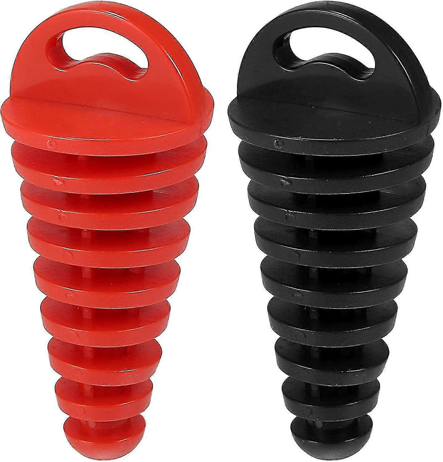 Motorcycle Exhaust Pipe Plug 15-38mm Universal Rubber Black Red2pcs