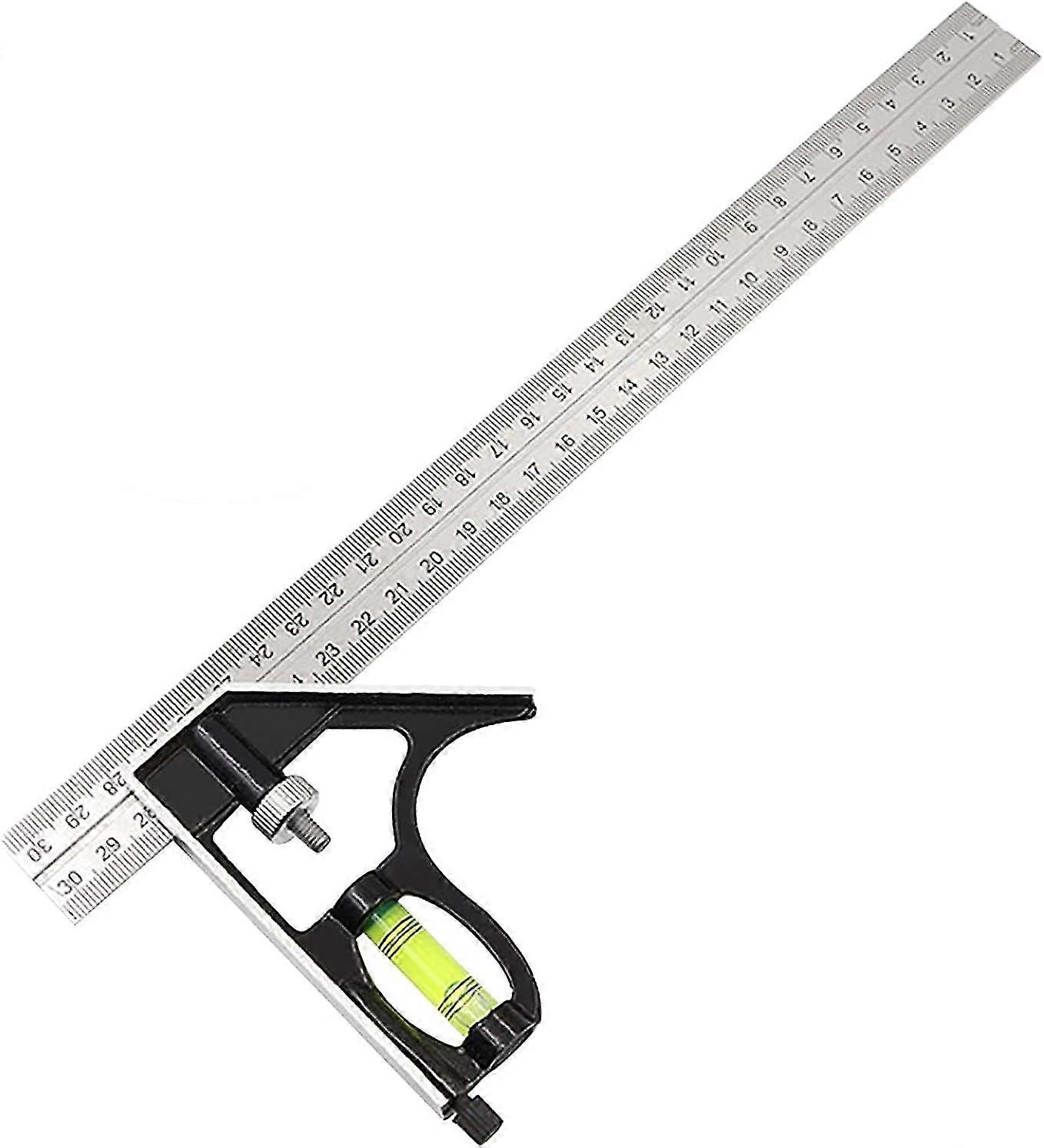 stainless steel adjustable combination angle ruler with spirit level,square measuring tools for 45/90
