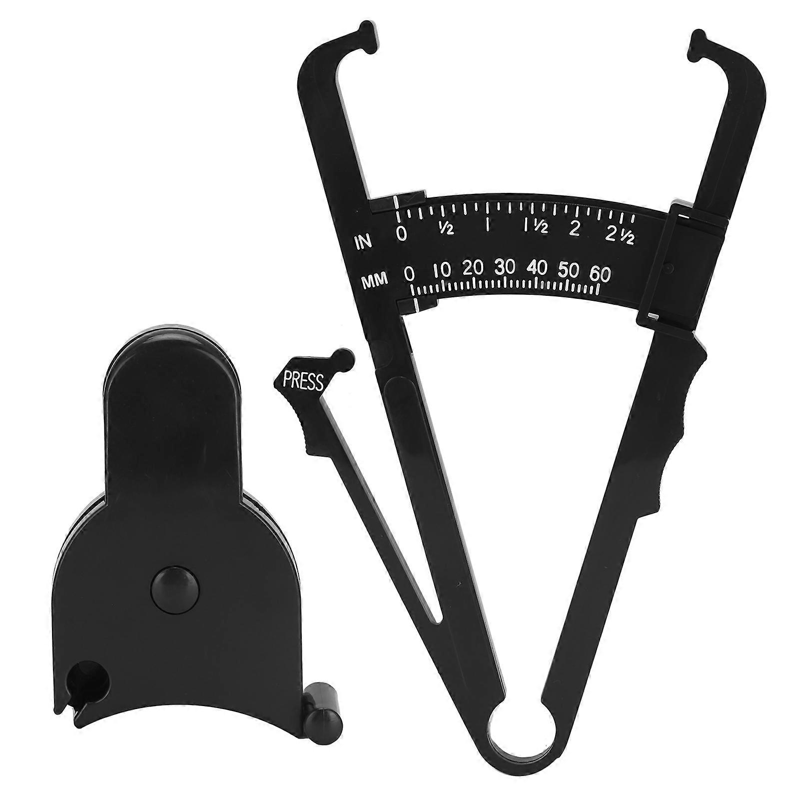 Body Measurement Device Black 150cm/60in Caliper Measuring Supplies for Fitness Losing Weight(Inch Fett Caliper 150cm/60in Waist Measurement )