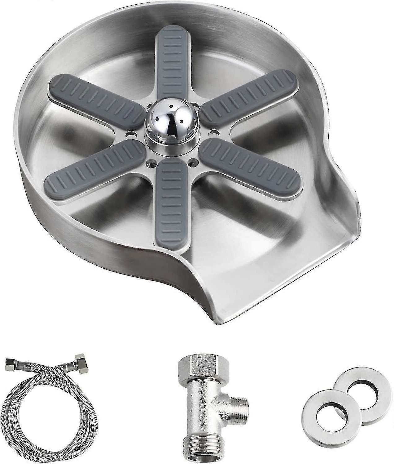 Metal Glass Rinser For Kitchen Sink, Stainless Steel Faucet Bottle Cup Washer, Quick Clean Flushing Sinks Accessories For Bar, Coffee Shop