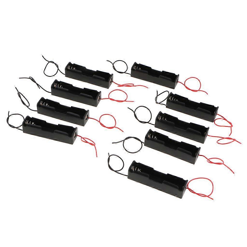 9Pcs Battery Holder  Plastic Storage Box Housing Case Wire Leads