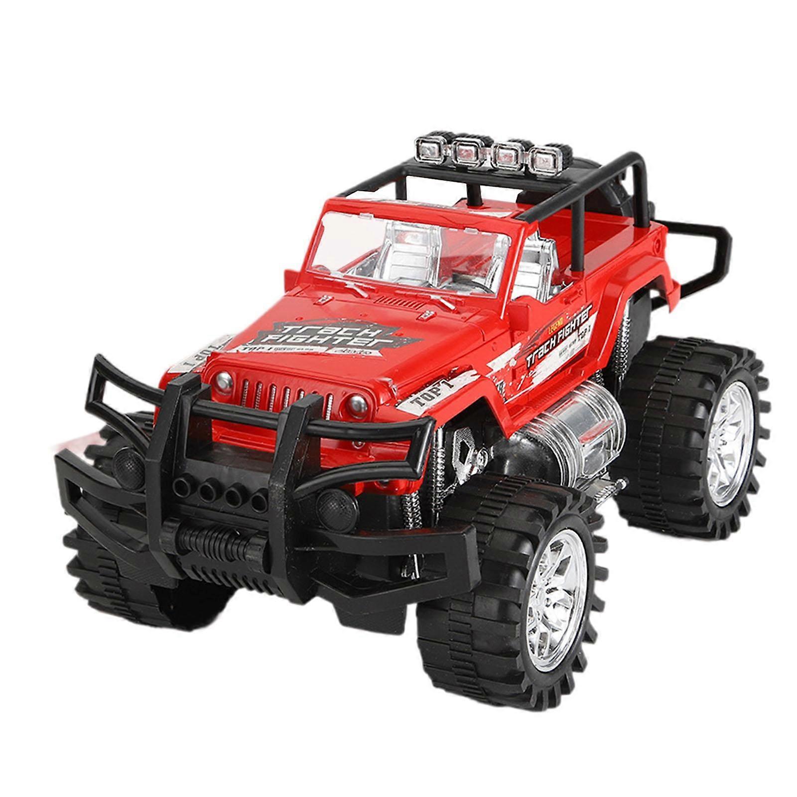 Inertia Monster Truck Toy Push and Go -ajoneuvo pojille Ystävänpäivälahjat Punainen
