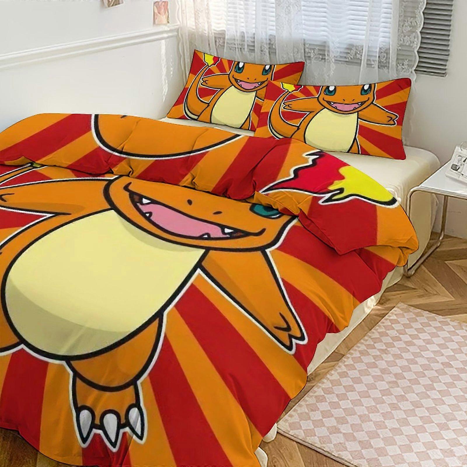 طقم مفروشات طباعة Ch_arma_nder EZ128 طقم لحاف بنمط 3 قطع 1 غطاء لحاف و 2 غطاء وسادة للنساء والرجال والمراهقين أحجام متعددة للاختيار من بينها