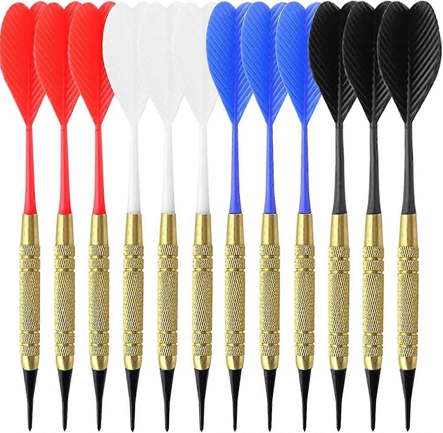 Plastic Tip Dart, Darts for Electronic Target, 12 Soft Tip Darts for Electronic Dart Target, 18 Grams Dart, with 100 Tips - Happy H