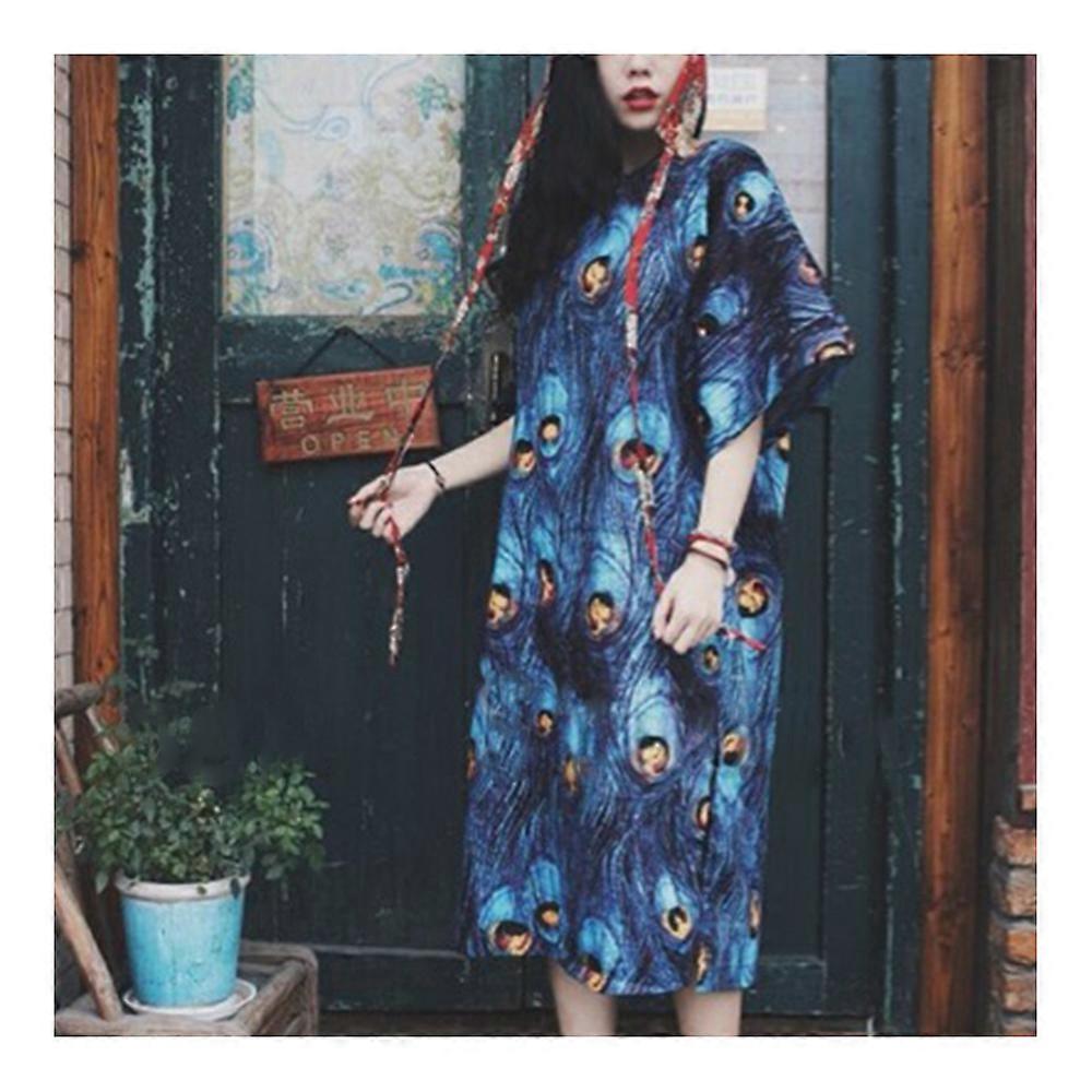 Kimono Style Peacock Impression Robe
