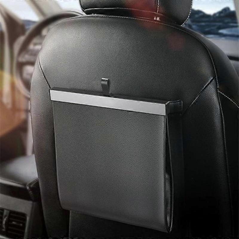For Tesla Model 3 Y X Car Garbage Bag Waterproof Magnetic Adsorption Trash Can Back Seat Hanging Leather Storage Pocket