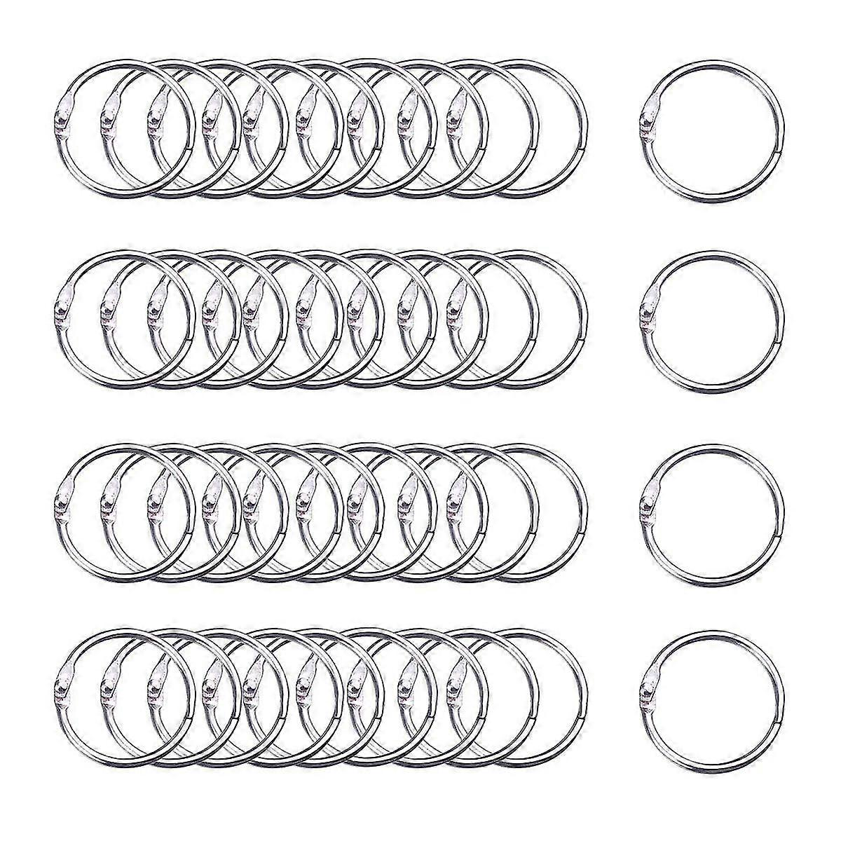 100st bindemedelsringar 1,2 tum/30mm silvermetall