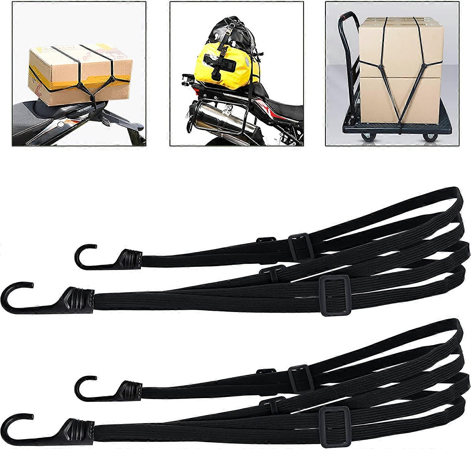 2 Pieces Bungee Cords with Hooks, Bike Bungee Cord, Motorcycle Bungee Strap, Luggage Strap, Helmet Strap, Black Bungee Cord, Motorcycle Strap etc (90c