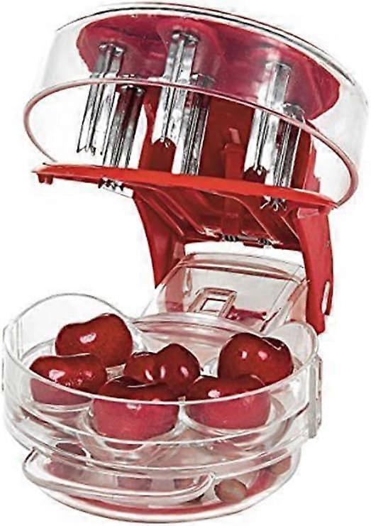 Pitter, Multi Pitter for Cherry, Cherry Pits, Easy Press Seed Removal with 6 Red Cherry Pitter