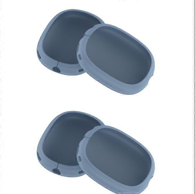 2pieces  Protective Sleeve Case Cover Compatible for Silicone Full Coverage AirPod Max Headset Silicone Full Coverage Shockproof Caselight blue