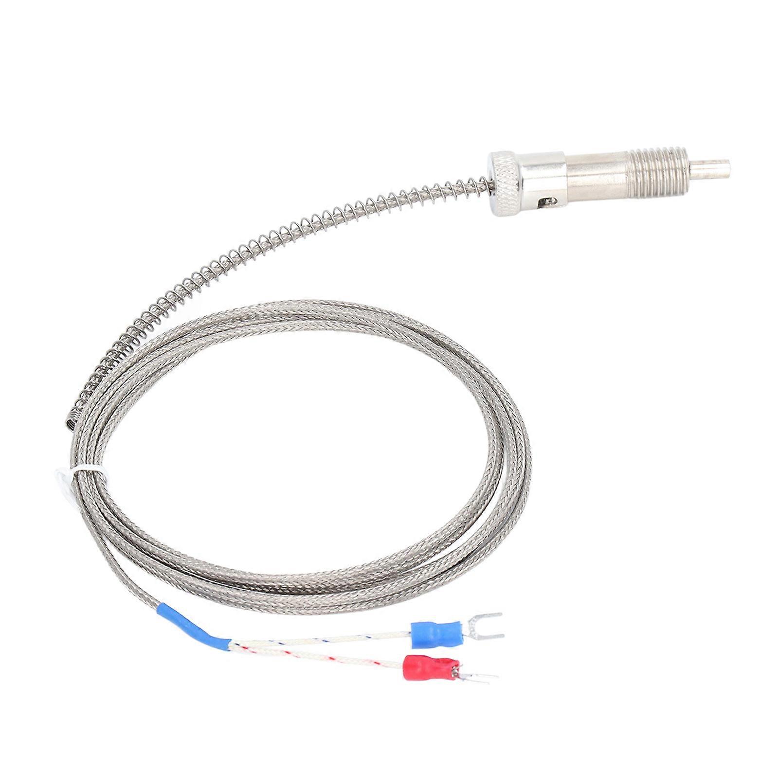 K Type Temperature Sensor Probe, 0-400, Compression Spring, M12 Thread, 4m/13.12ft