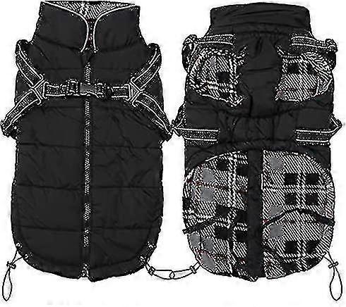 Warm Pet Dog Coat And Jacket For Dogs, Waterproof Reflective Pet Dog Harness Vest Winter Dog Clothing With Chest Strap, Outdoor Walking Adjustable Che