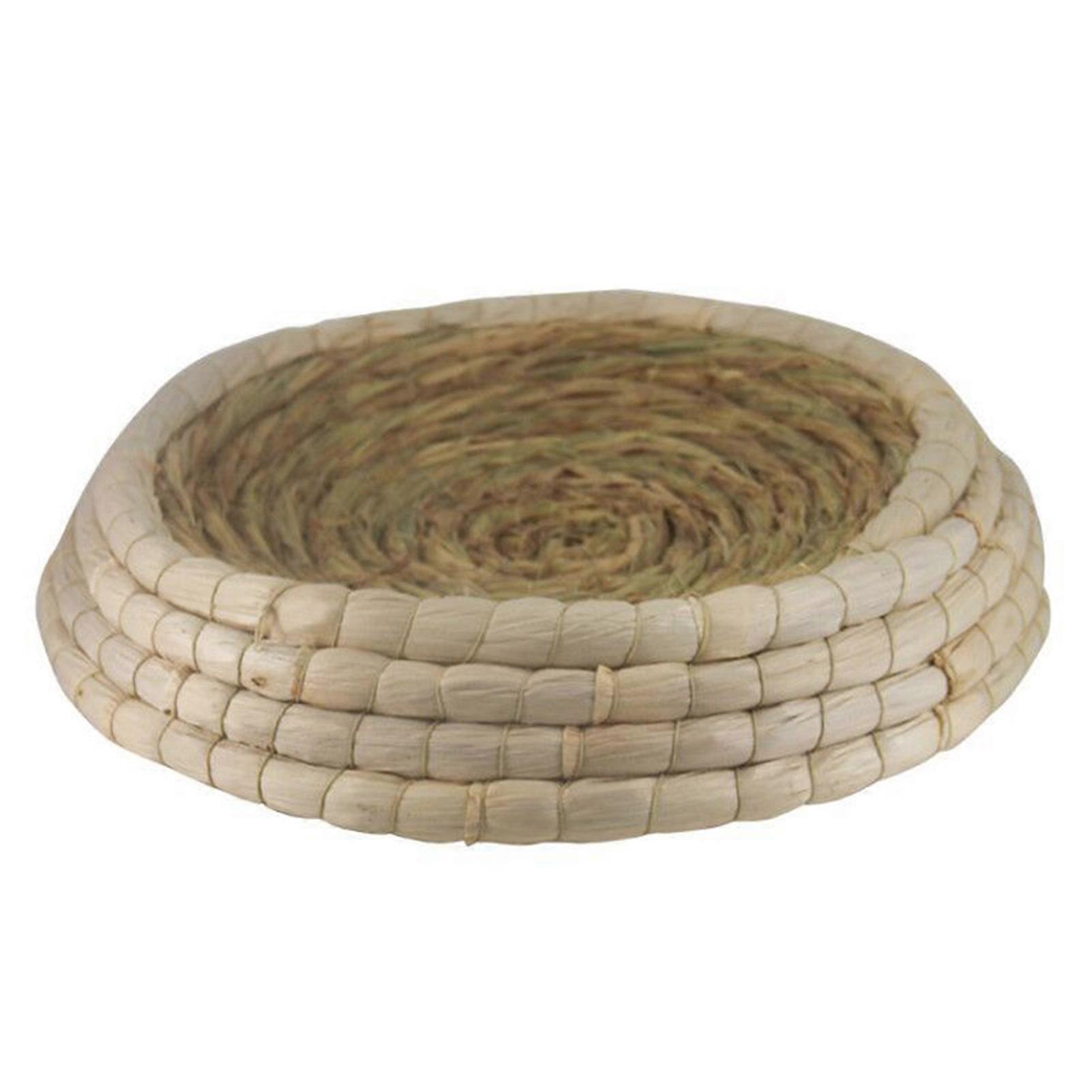 Straw Cat Nest Hand Woven Cat Nest Breathable Round Cat Scratch Box for Cats Dogs Rabbits Geese