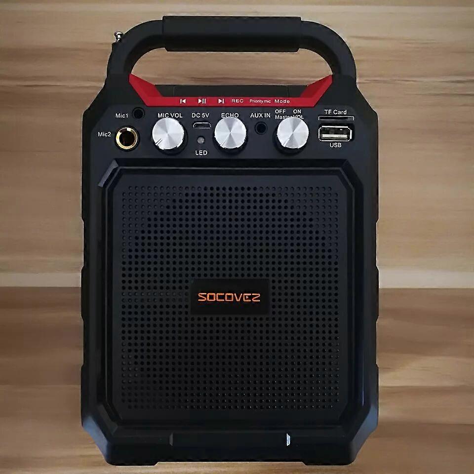 4" Rechargeable Party Speaker System Karaoke Bluetooth USB/SD/FM/Record