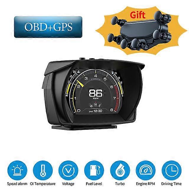 S003 Head Up Display Car On-board Computer Three IN One Gauge HUD OBD2 GPS Speedometer Intelligent Inclinometer Alarm System
