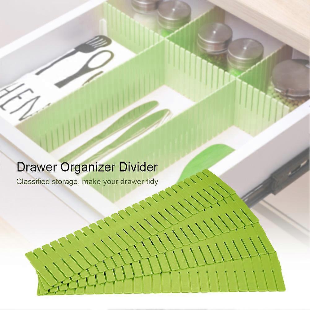 Green Adjustable Drawer Organizer Divider 4 pcs DIY Household Drawer Storage