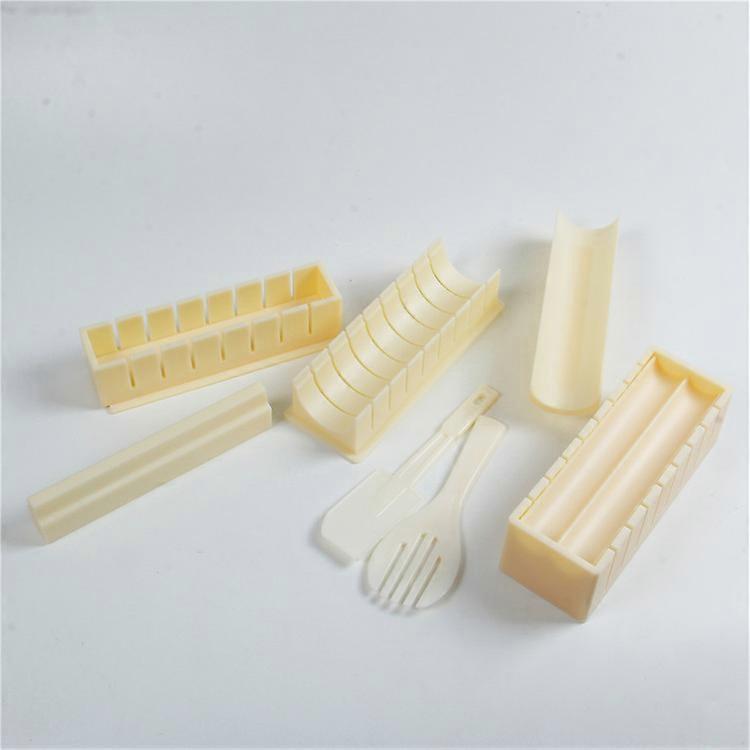 Le Sushi(White)- Sushi Device and Molds - Sushi and Maki Preparation Kit - 10 Pieces - Sushi Kit