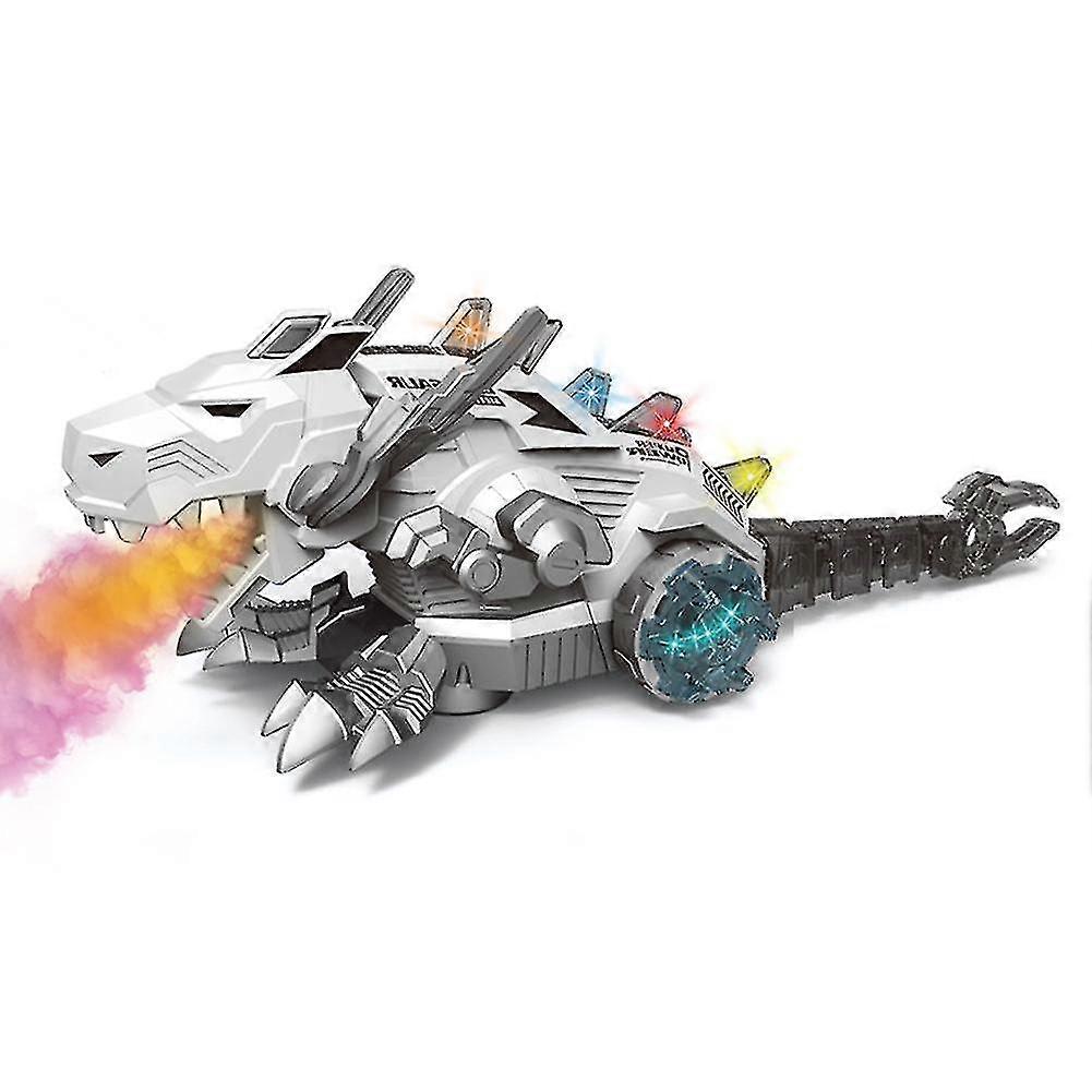 Children'S Electric Toy Mechanical Dinosaur For Kids Dinosaur Robot With Mist, Music, Lights And Wheels