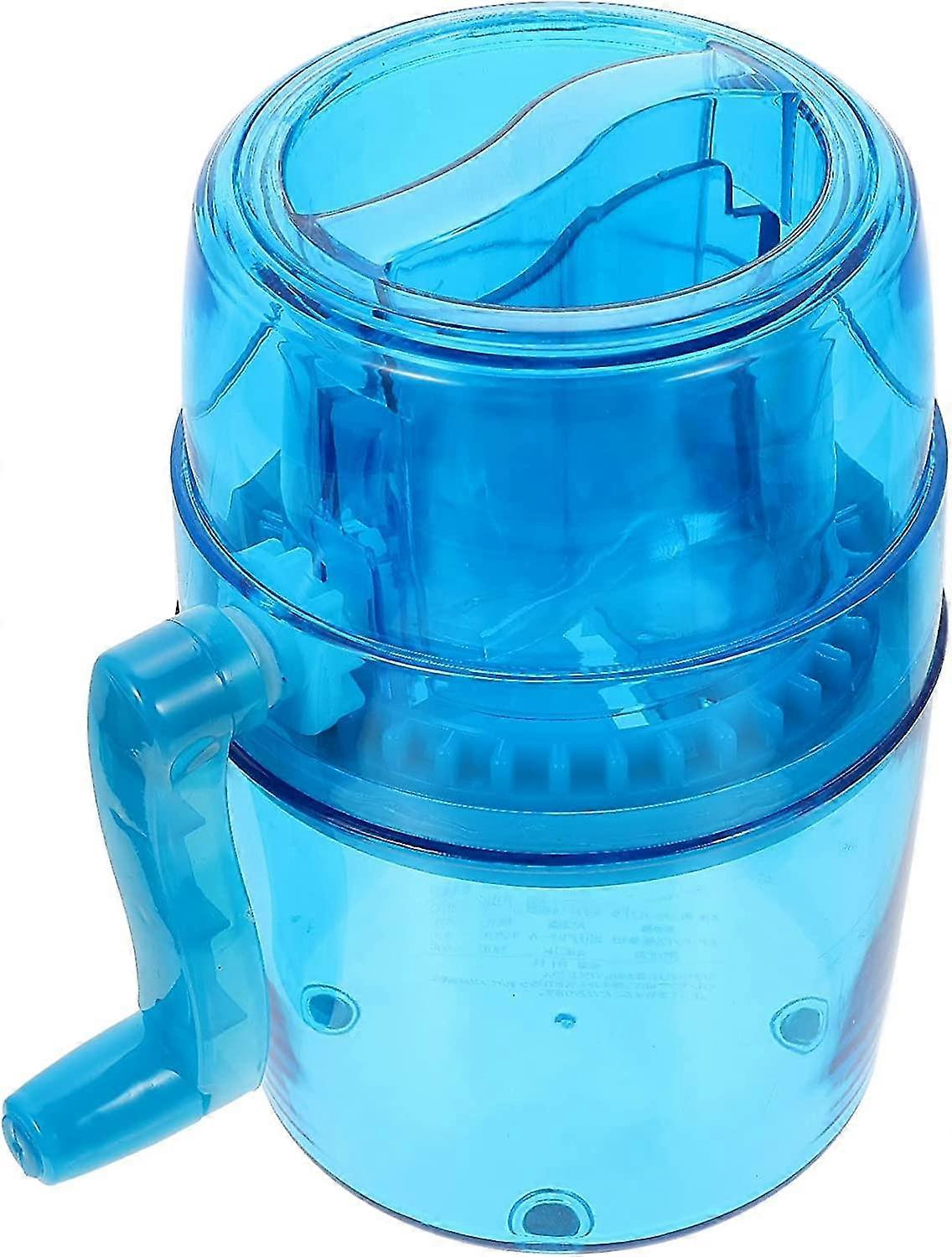 Manual Ice Crusher Portable Hand Crank Ice Grinder Snow Cone Machine Vegetables Fruit Grinder For Making Drinks Equipment (1pc, Blue)
