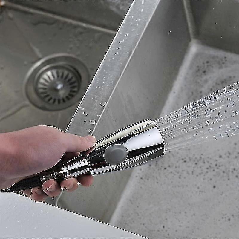 Two Functions Kitchen Faucet Replacement Pull Out For Kitchen Sink Spray Head Chrome 1/2" Interfacebrushed